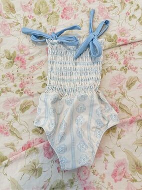 Edgehill Collection Light Blue Smocked One-Piece